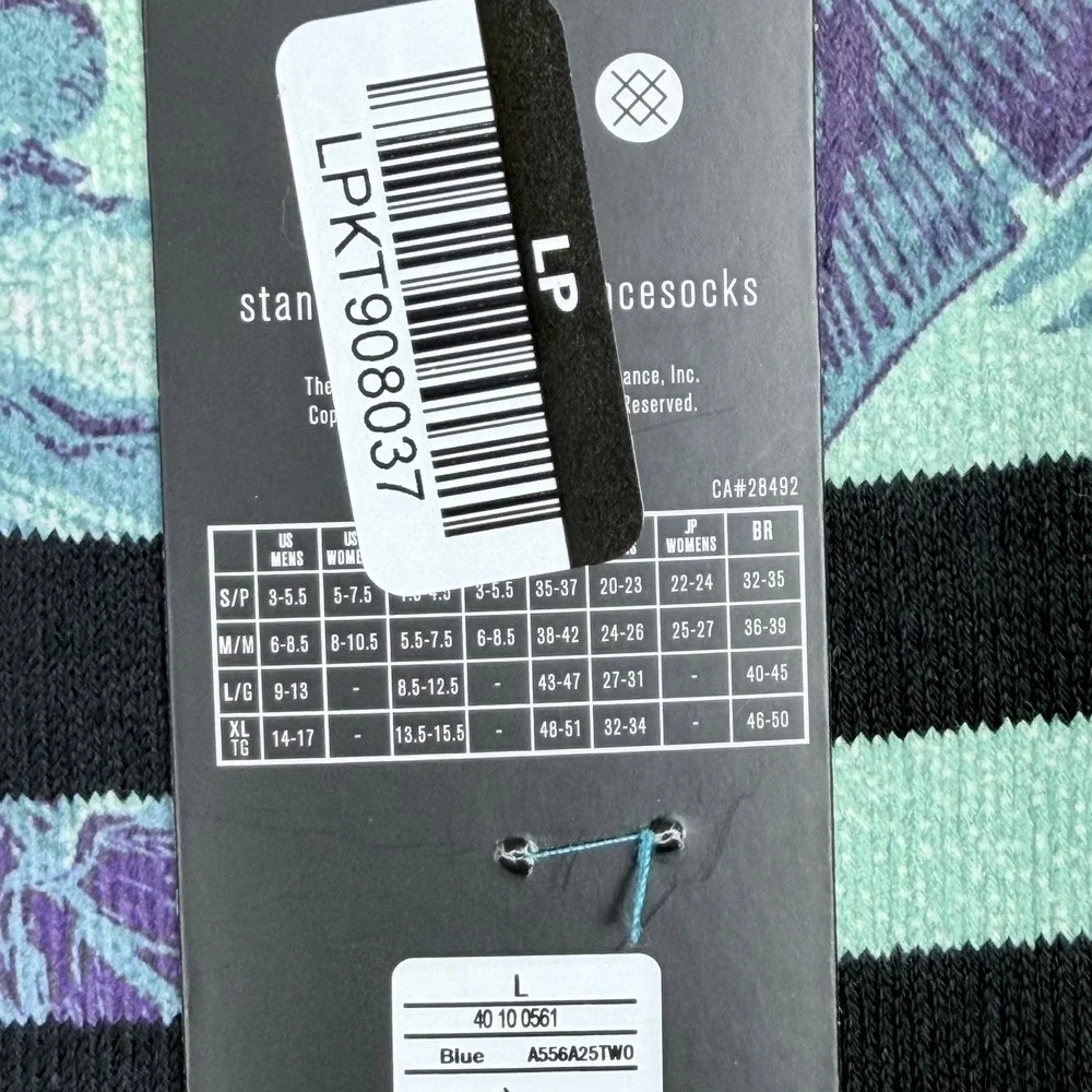 Stance Mens L Multi Cotton Blend Crew Socks Tropical Floral Striped 4 Pack New